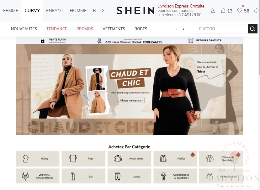 Shein achat en ligne